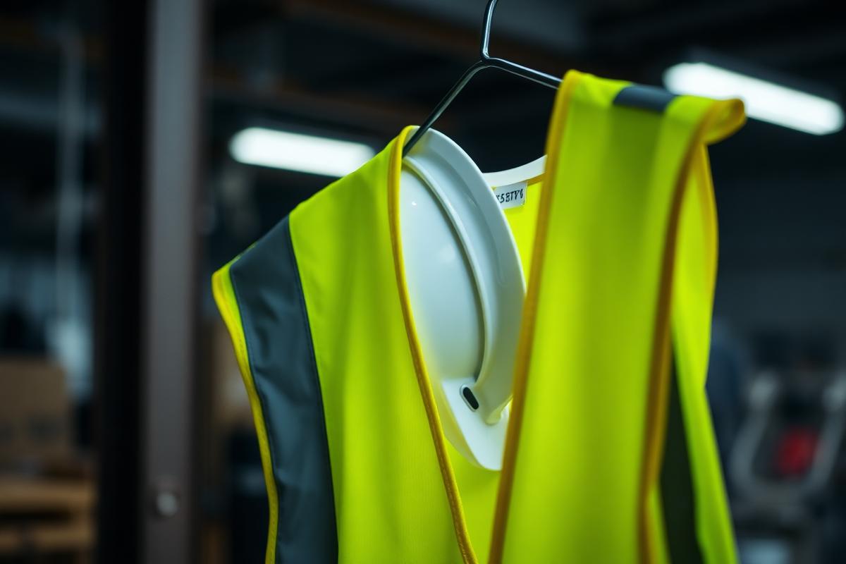 PPE — hi-vis vest and hard hat